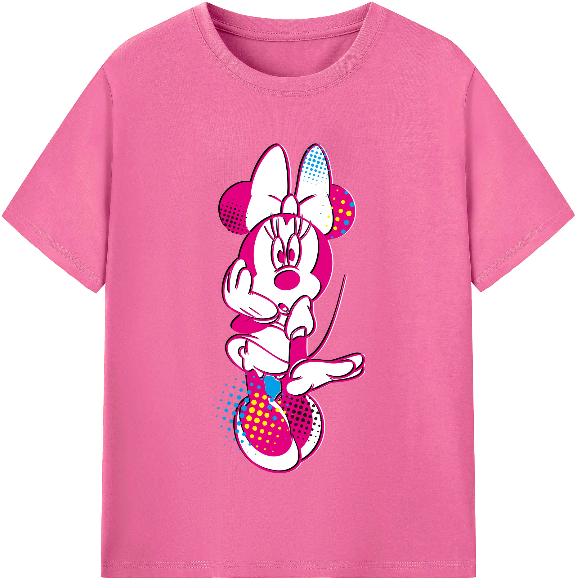 （画像用） ミッキーマウス Mickey Mouse レディースカジュアルプリントTシャツ（綿100％）